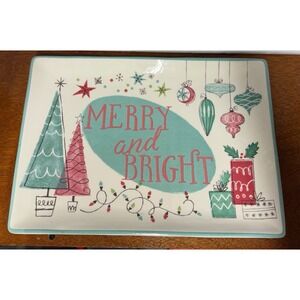 Retro Christmas Certified International Janelle Penner Serving Tray 14 X 10
